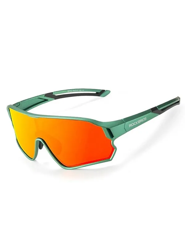 Rockbros 14110009002 polarized cycling glasses for children 8-14 years old - green