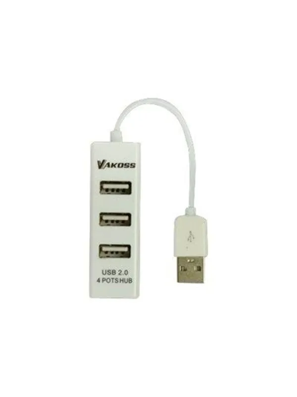 Vakoss TC-234UX - hub - 4 ports USB-hub - 4 porter - Hvit