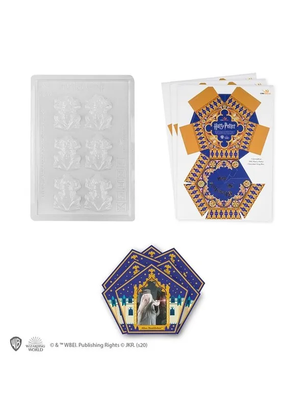Cinereplicas - Chocolate Frog Mold + 6 papers box + 12 Wizard Cards - Harry Potter (CR4018)
