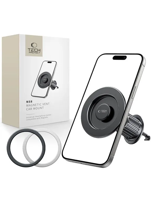 Tech-Protect N58 Magnetic MagSafe Car Mount Mount for Air Vent Grille - Black