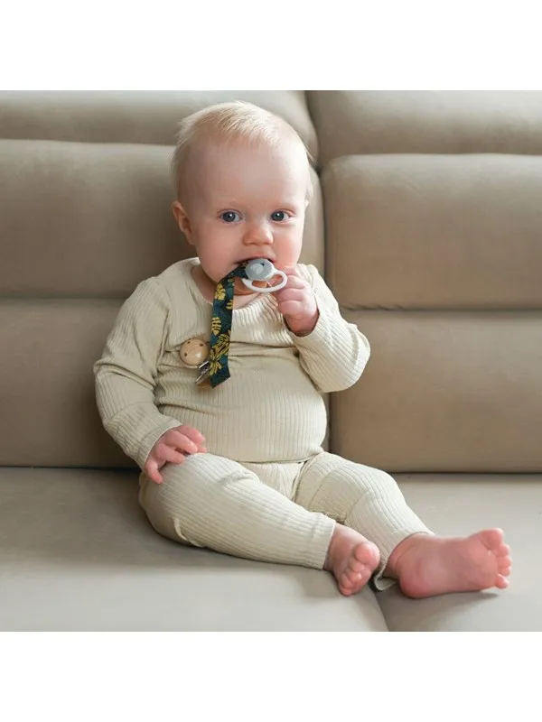 Akuku The soother band with clip LEAFS