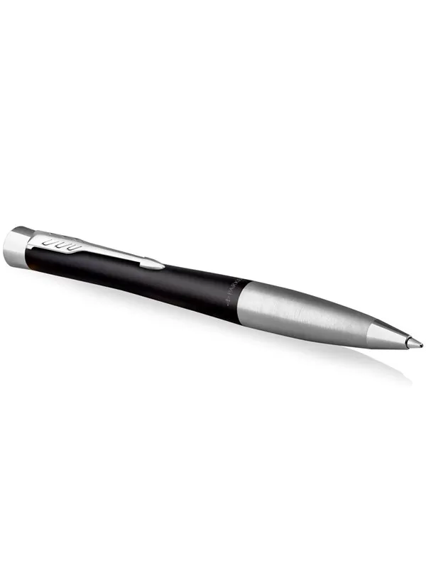 Parker Urban Twist Ballpoint Pen | Muted Black with Chrome Trim | Medium Point Blue Ink Refill | Gift Box