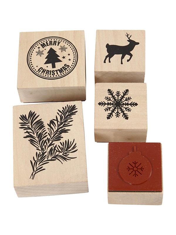Creativ Company Wooden Stamp Set Christmas 5pcs.
