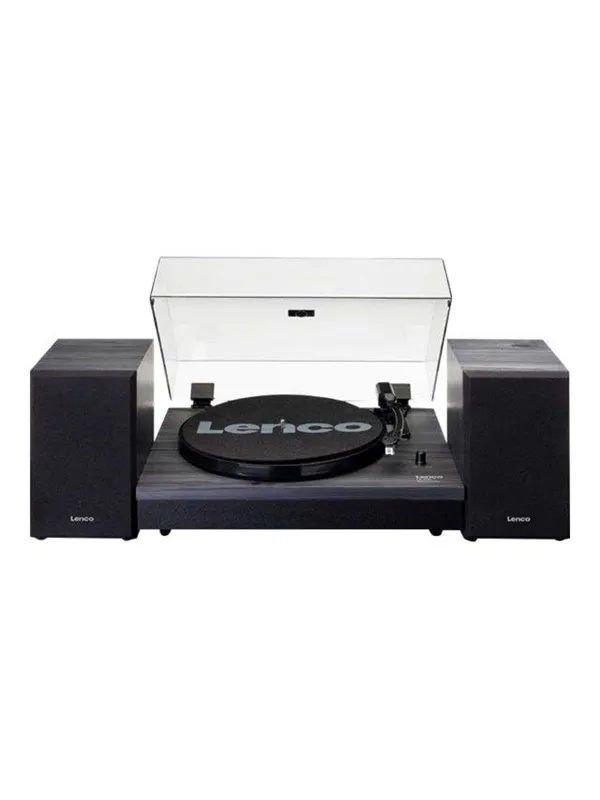 Lenco LS-300WD - Record Player with Bluetooth® and two separate speakers - Black - Platespiller Svart