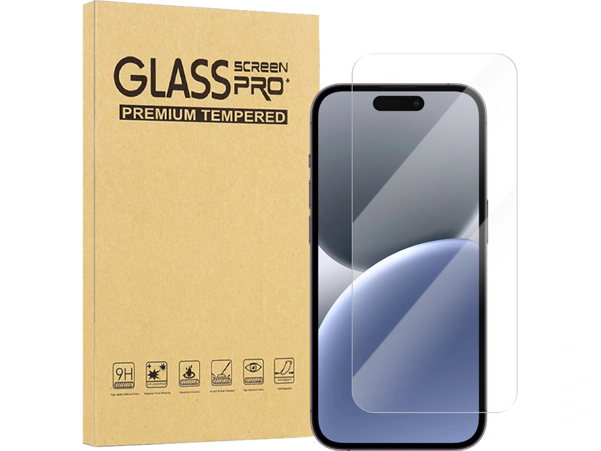 iiglo iPhone 16 Plus / 15 Plus Clear Glass skjermbeskytter