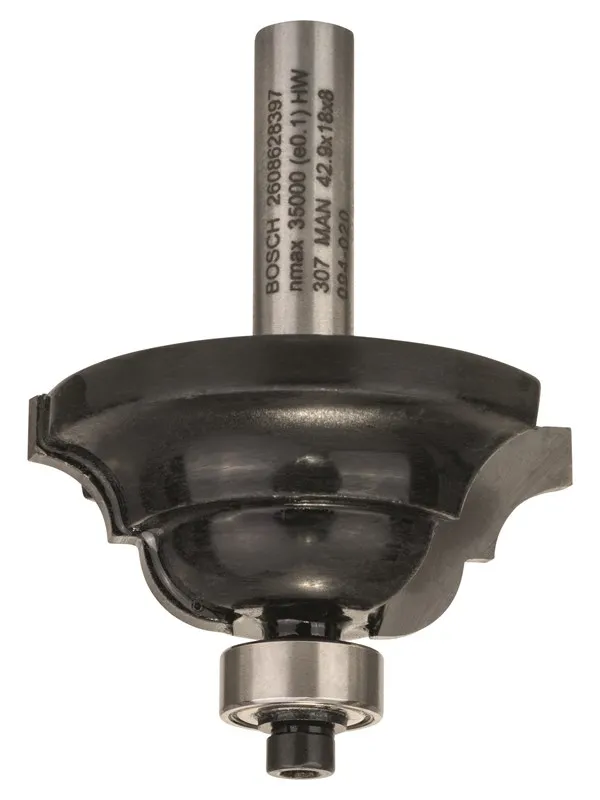 Bosch Kantfresejern D, 8 mm, R1 6,3 mm, B 15 mm, L 18 mm, G 60 mm 8 mm, R1 6,3 mm, B 15 mm, L 18 mm, G 60 mm