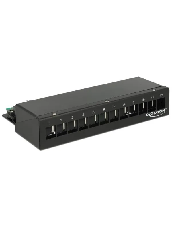 DeLOCK Keystone Desktop Patch Panel 12 Port black