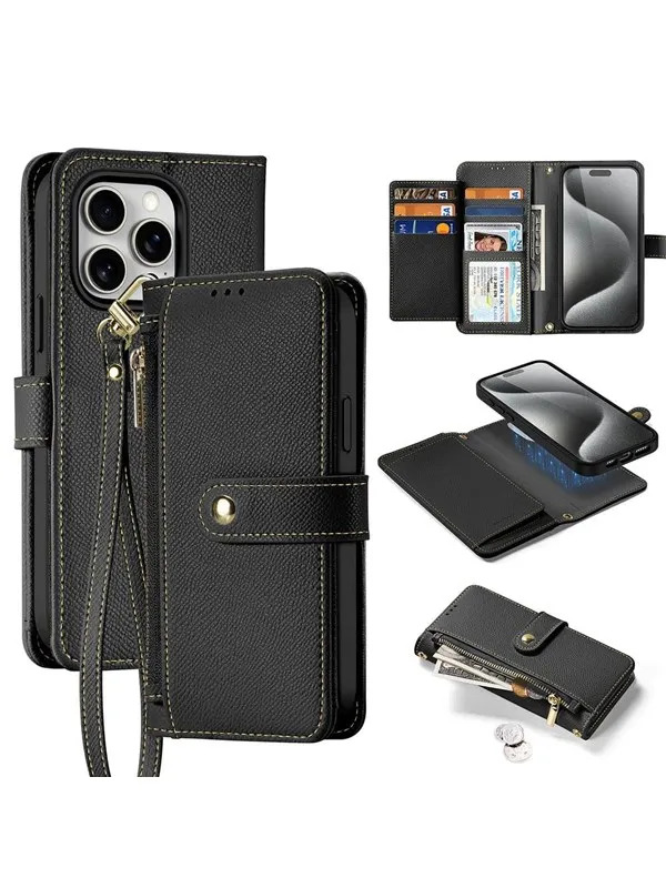 Dux Ducis Lava Leather Case for iPhone 15 Pro Max - Black