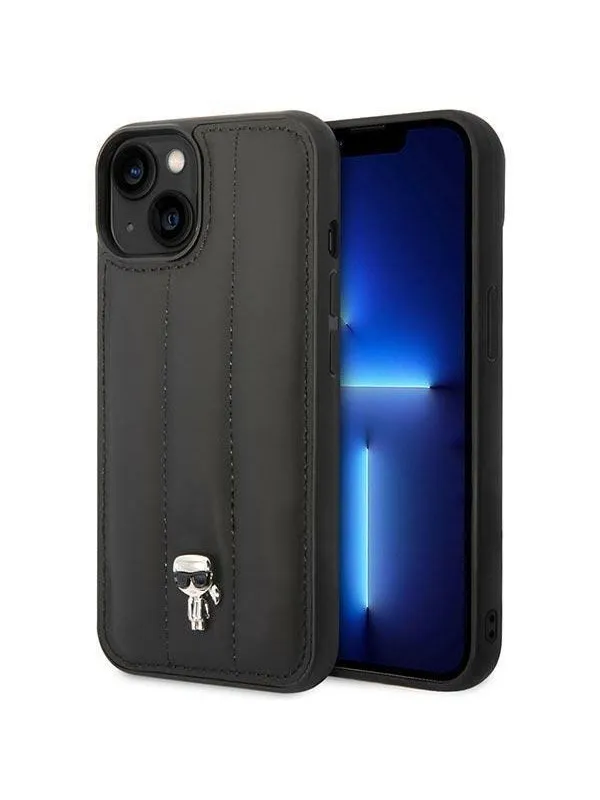 Karl Lagerfeld Puffy Ikonik Pin Case for iPhone 14 / 15 / 13 - Black