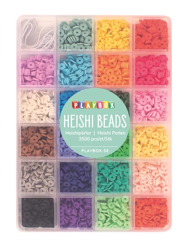 Playbox Heishi perler i opbevaringsæske 3500 stk.