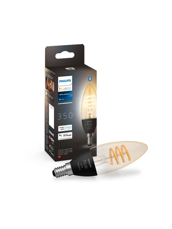 Philips Hue White Ambiance Filament E14 Candle 1-Pack