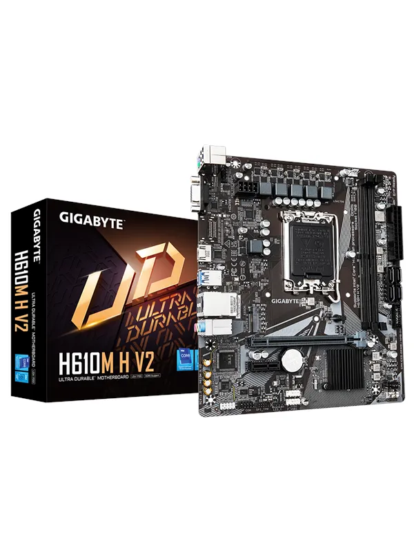 GIGABYTE H610M H V2 Hovedkort - Intel H610 - Intel LGA1700 socket - DDR5 RAM - Micro-ATX
