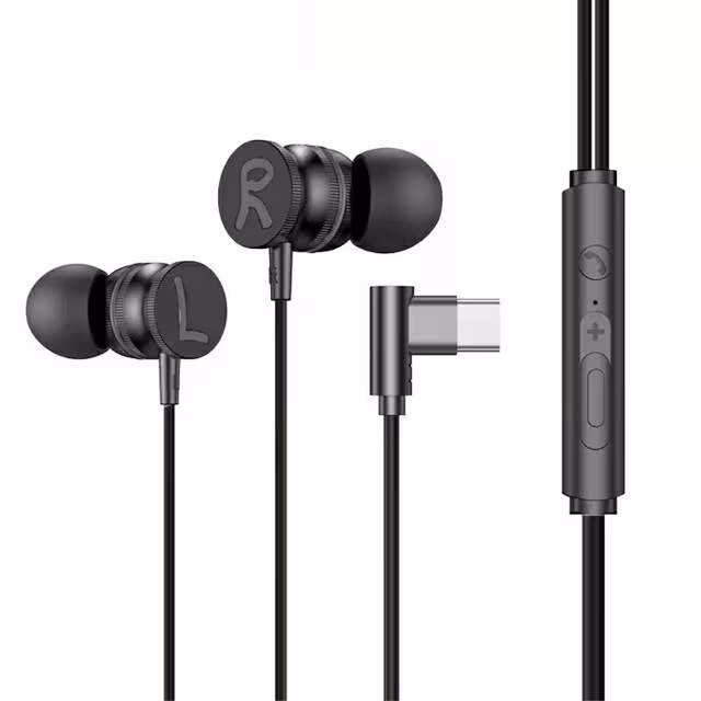 USB - C øretelefoner med mikrofon magnetiske in - ear spillhodetelefoner - svart