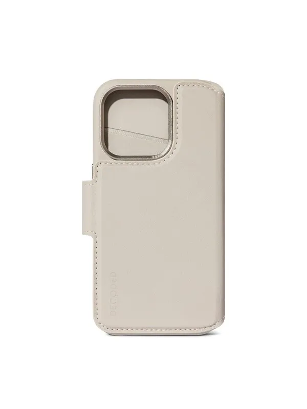 Decoded Leather Detachable Wallet for iPhone 15 Pro Clay