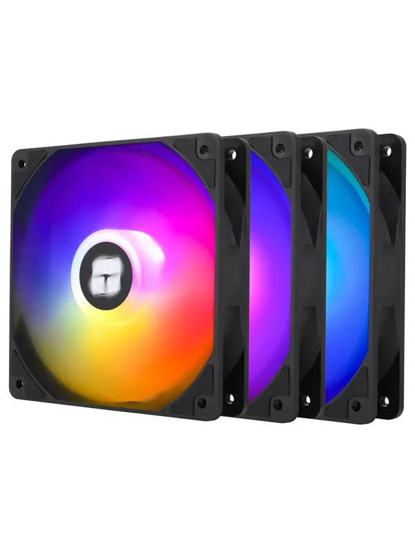 Thermalright TL-C12C-S ARGB - Black (3-pack) - Kabinettvifte - 120mm - Svart med RGB LED-lys - 26 dBA