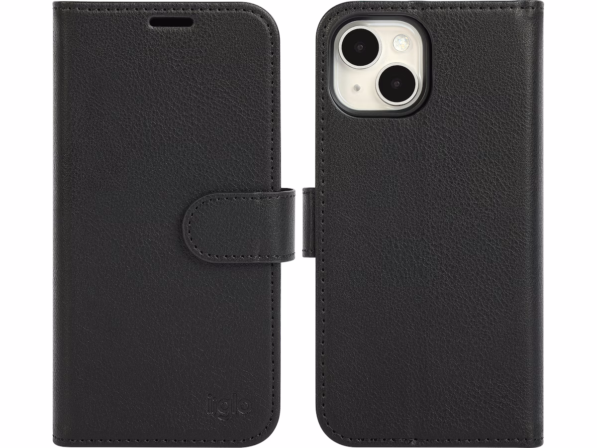 iiglo iPhone 15 2-i-1 Lommebokdeksel (sort)