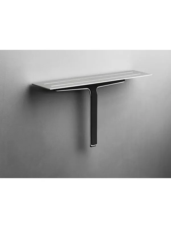 Unidrain Reframe Collection soap shelf and shower wiper, Brushed