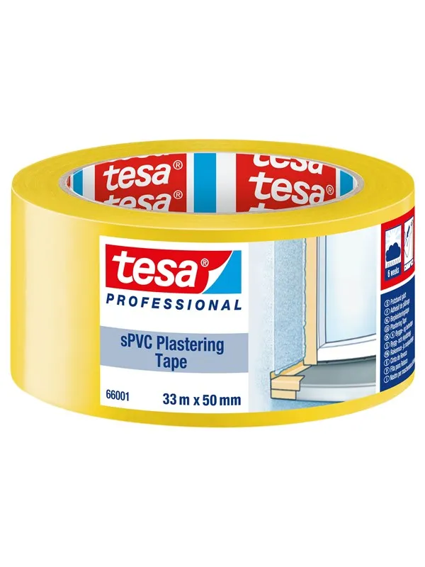 tesa Masking sPVC Plastering Tape 33m x 50mm Yellow