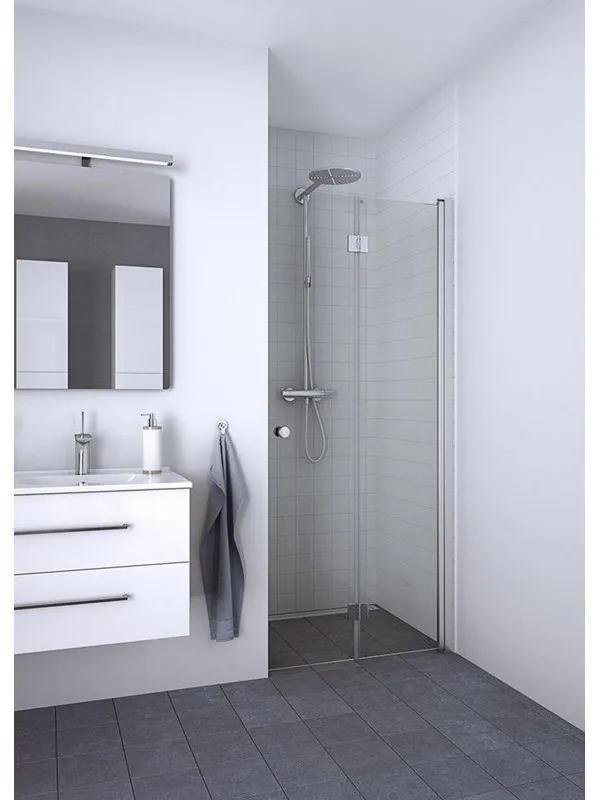 Dansani match bifold hinged door 97-99 cm satin/clear