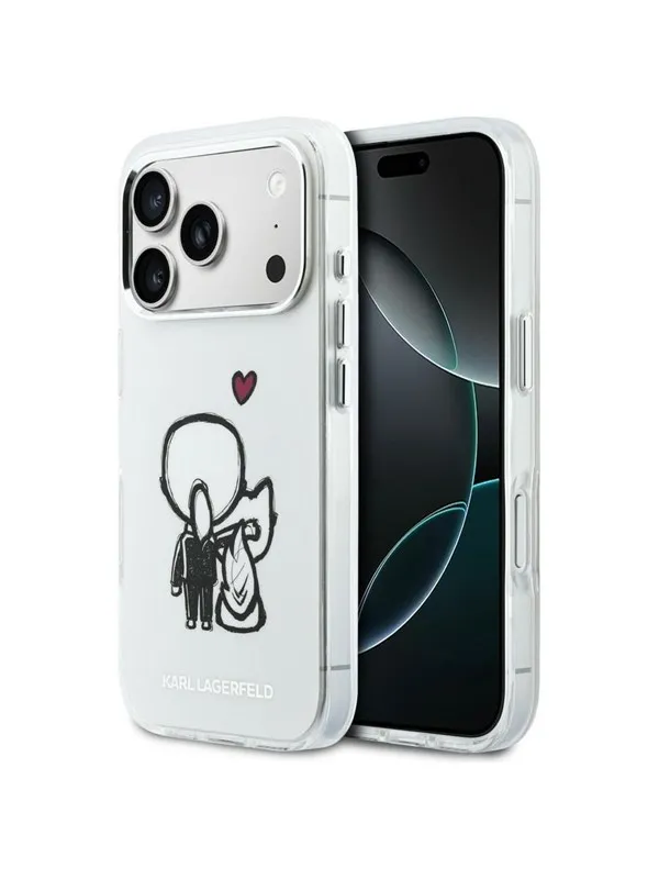 Karl Lagerfeld Karl & Choupette Back MagSafe Case for iPhone 17 Pro - Clear