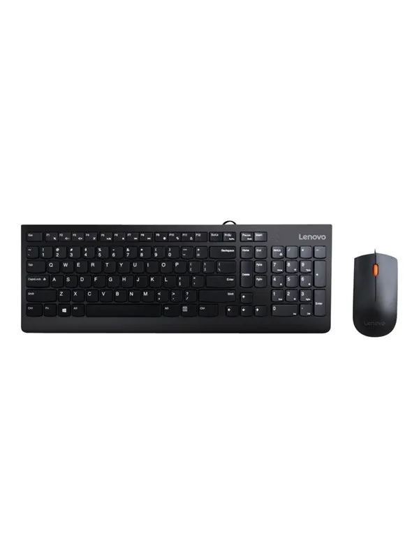 Lenovo 300 USB Combo - keyboard and mouse set - US Input Device - Tastatur & Mussett - Engelsk (USA) - Svart