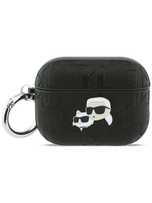 Karl Lagerfeld Monogram Karl & Choupette Head Case for AirPods Pro 3 - Black