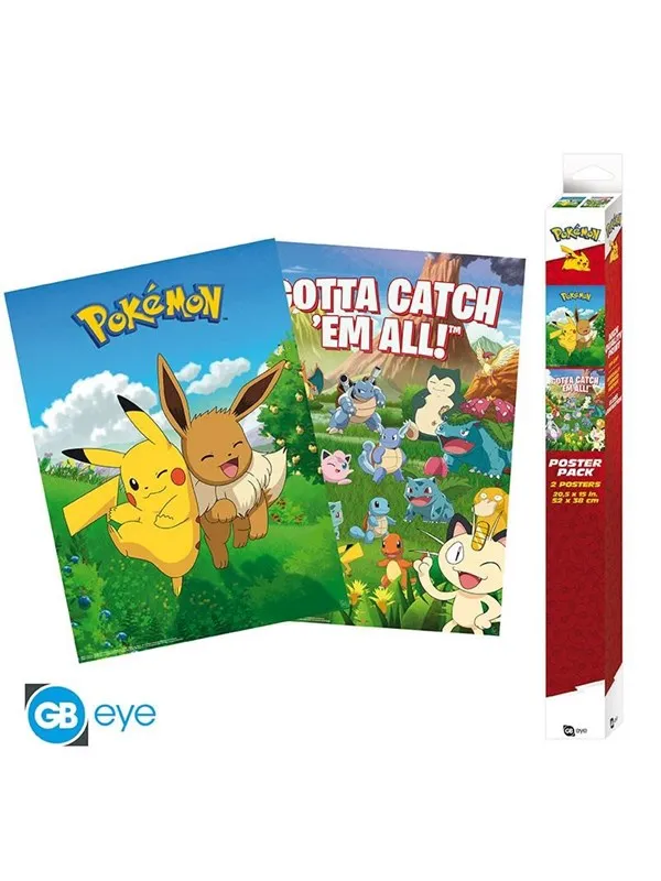 ABYstyle - POKEMON Set 2 Chibi Posters Environments (52x38cm) - Plakat