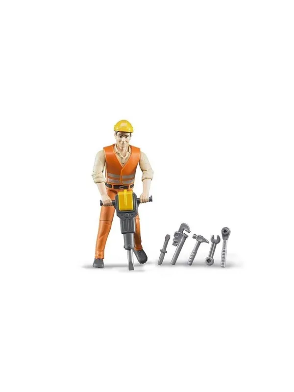 Bruder Construction worker with accessories