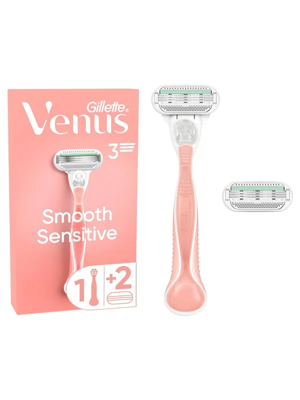 Gillette-Venus Smooth Sensitive Pink Handle + 2 refills