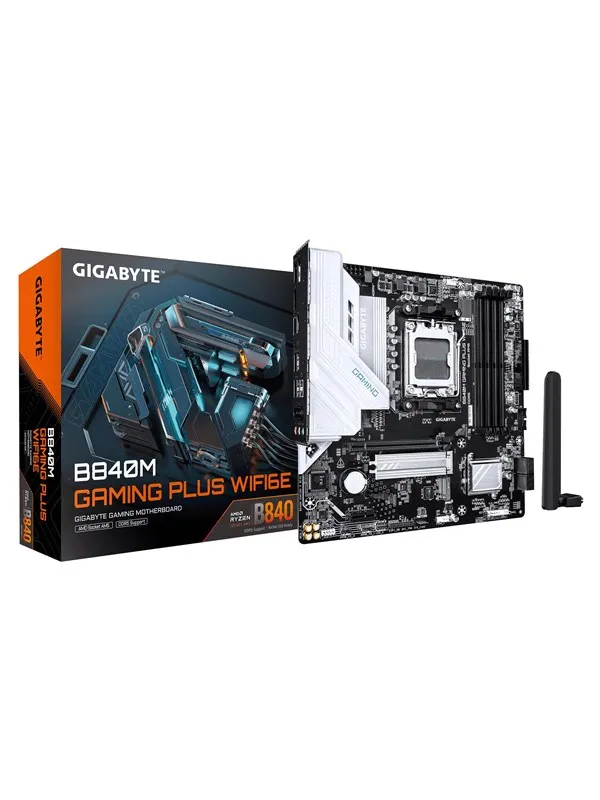 GIGABYTE B840M GAMING PLUS WIFI6E Hovedkort - AMD B840 - AMD AM5 - DDR5 RAM - Micro-ATX