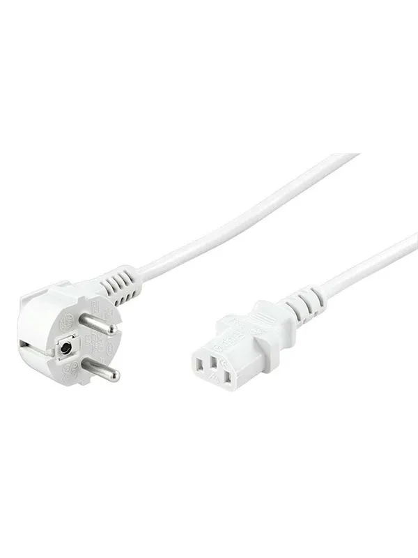 Pro Power cable C13 1x90° - Hvit - 3m