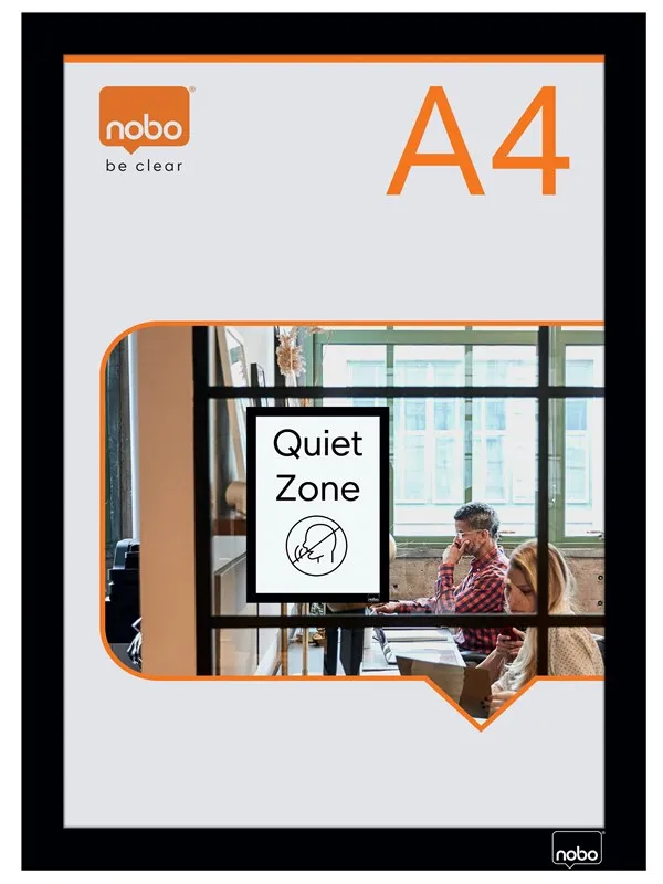 Nobo  selvklebende magnetramme A4, svart Sort