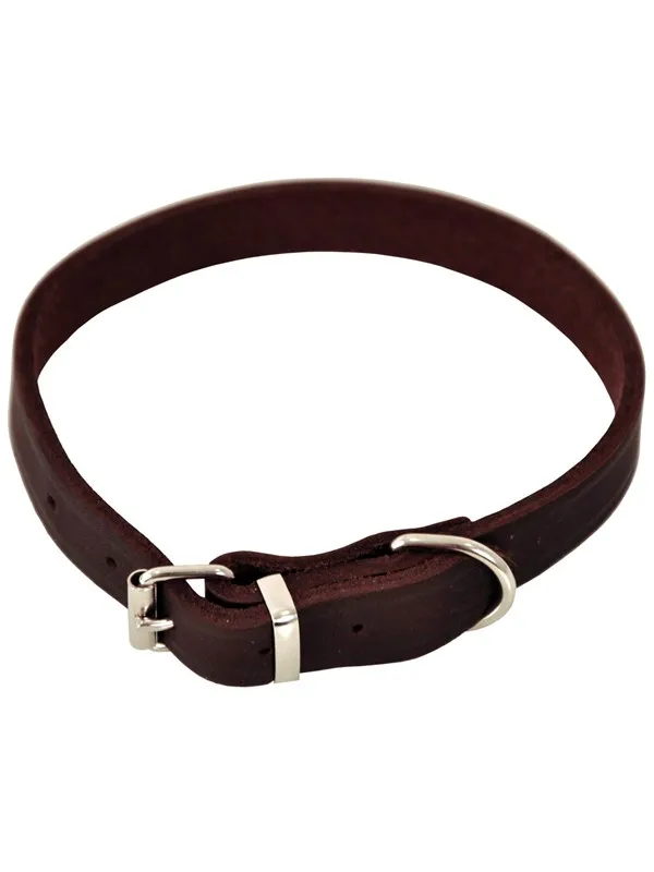 Dogman Halsbånd lær 12mmx32cm brun