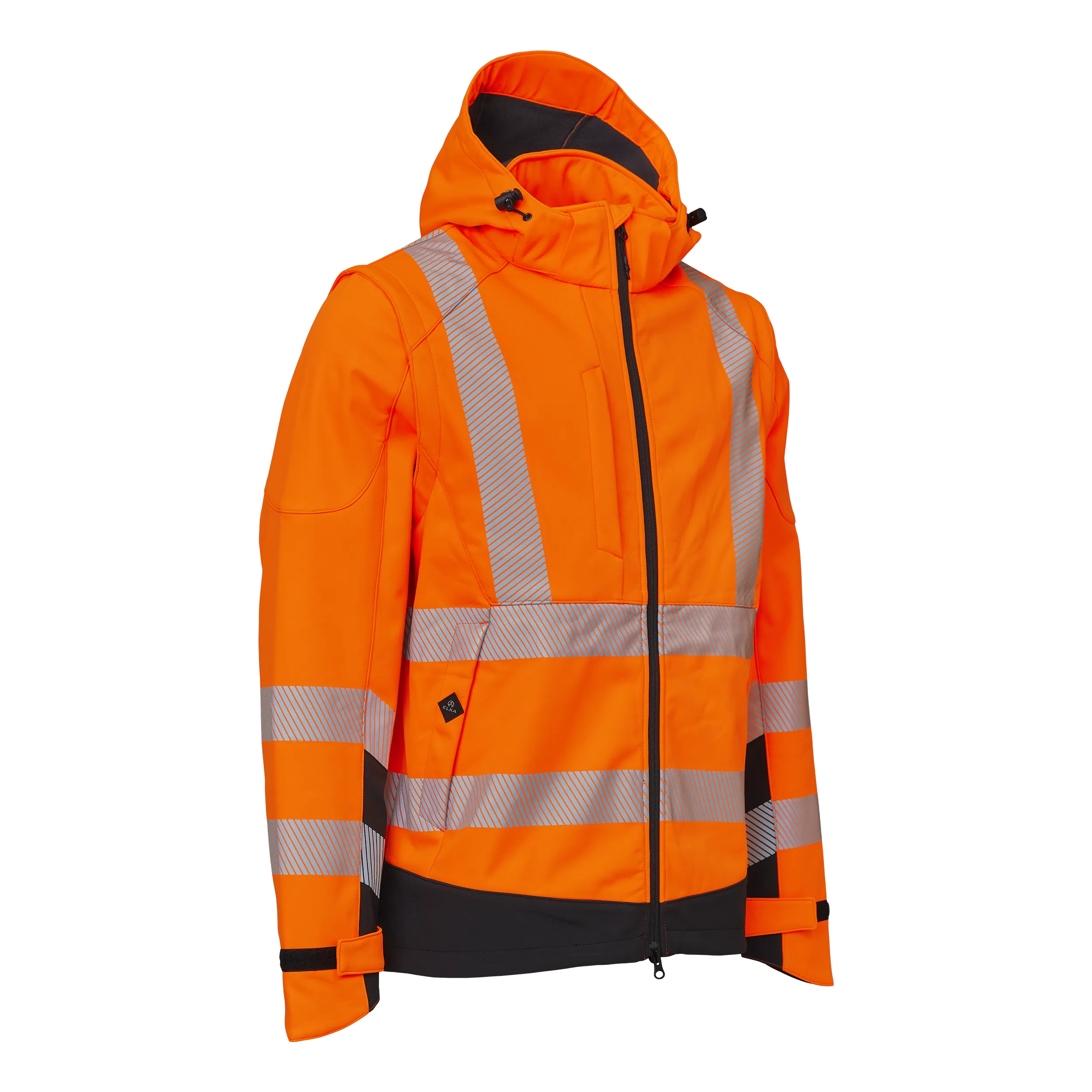 Synlig Xtreme Softshell Jakke med avtakbare ermer - Fl.orange/Sort - L
