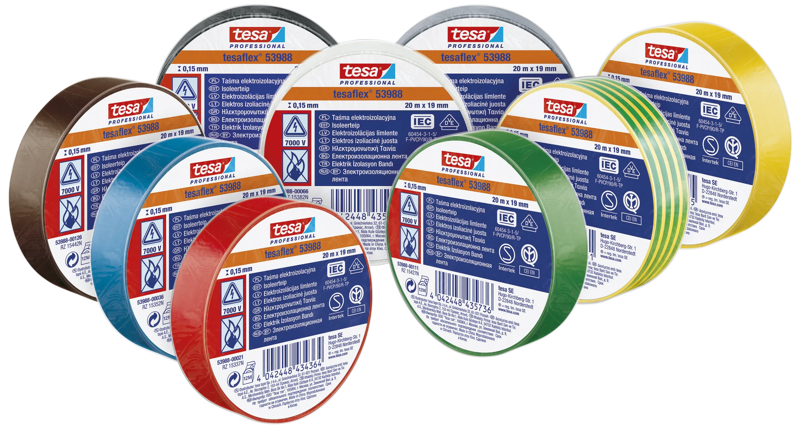 TesaFlex 53988 isolértape PVC 19mm×20m brun