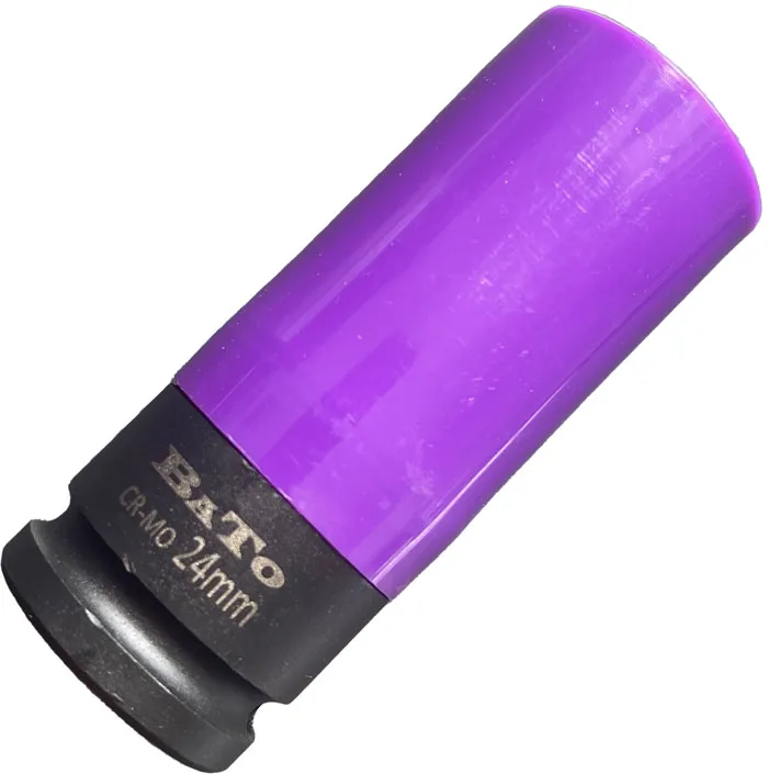BATO Kraftpipetopp tynn vegg med plastbeskytter 1/2" x 24mm. 6kt. Lilla.