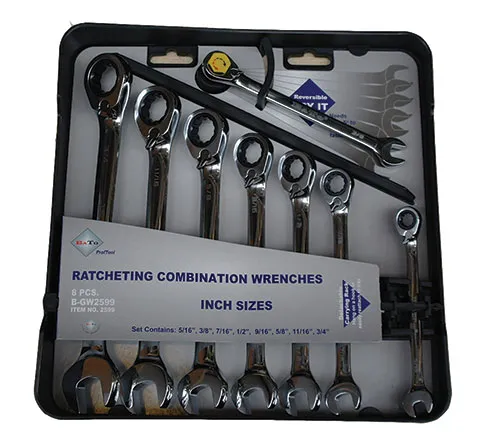 BATO Ringskrallenøkkelsett TOMMER 5/16"-3/4". 8 deler.