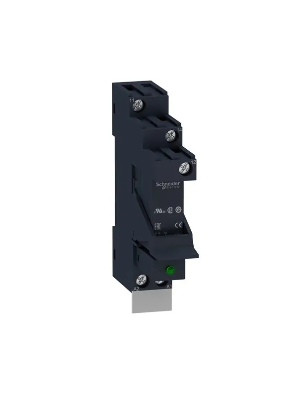 Schneider Electric Zelio rsb plug-in relay premounted in socket with varistor and legend 1 c/o 12a contact and 230vac supply