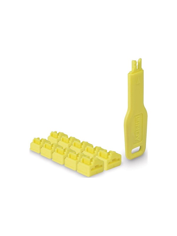 Lindy RJ45 Port Locks Yellow 10x + 1 Key