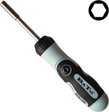 BATO 1/4" Bitskrutrekker med skralle og knekkhåndtak