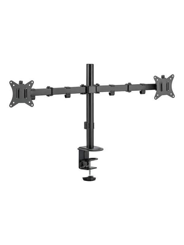 Deltaco mounting kit - adjustable arms - for 2 LCD displays - rotate tilt swivel up to 9 kg - black