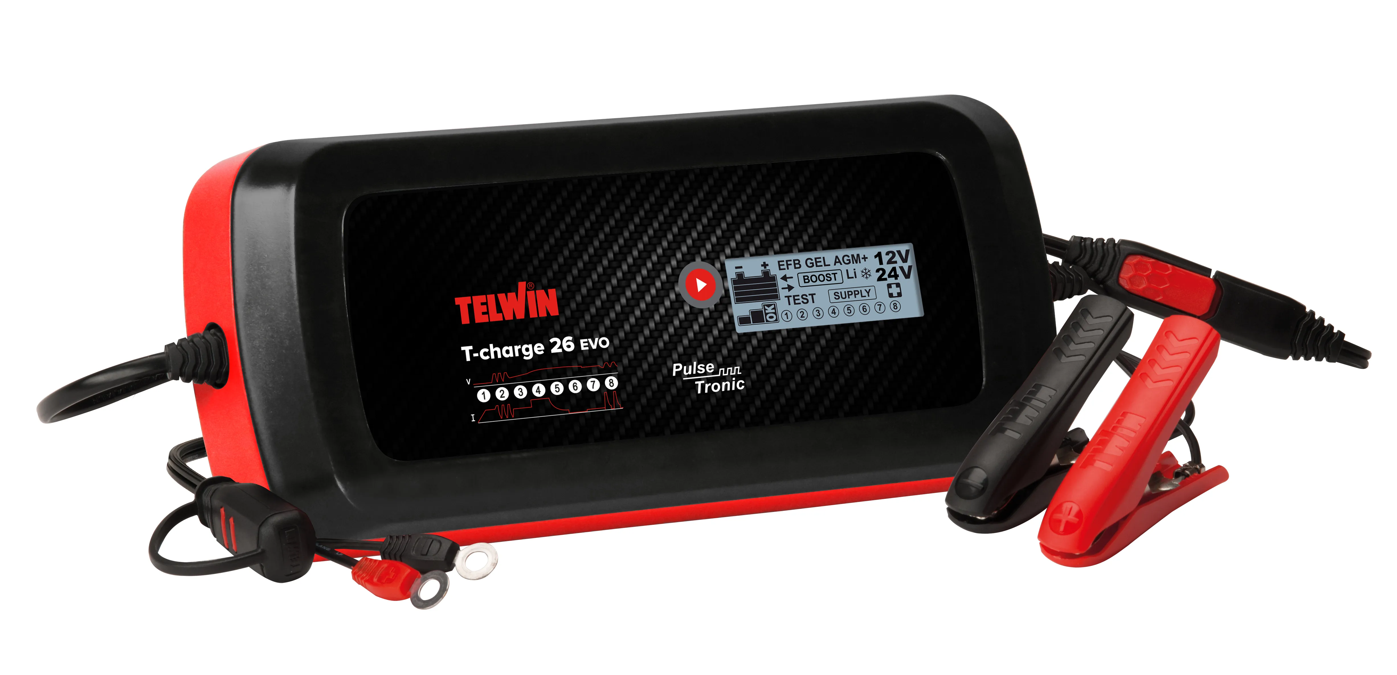 Batteri- og vedlikeholdslader 12/24V T-Charge 26 EVO