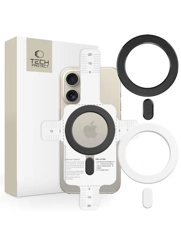 Tech-Protect Ring  MMP-100 with MagSafe (2 pcs) - white - black