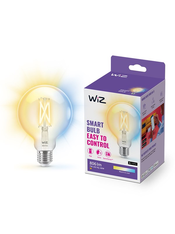 WiZ Tunable G95 E27 Smart Filament Globe Bulb - Dimbar varm til kald hvit LED