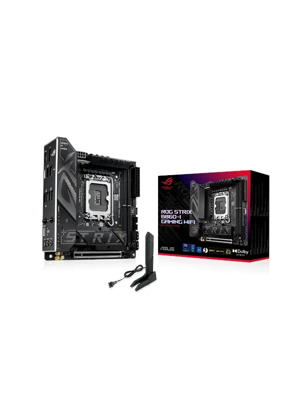 ASUS ROG STRIX B860-I GAMING WIFI Hovedkort - Intel B860 - Intel LGA1851 socket - DDR5 RAM - Mini-ITX
