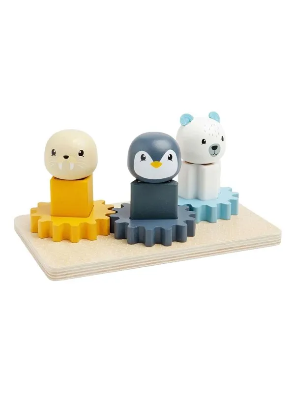 Bigjigs Wooden Gears Puzzle North Pole - 10 pcs.