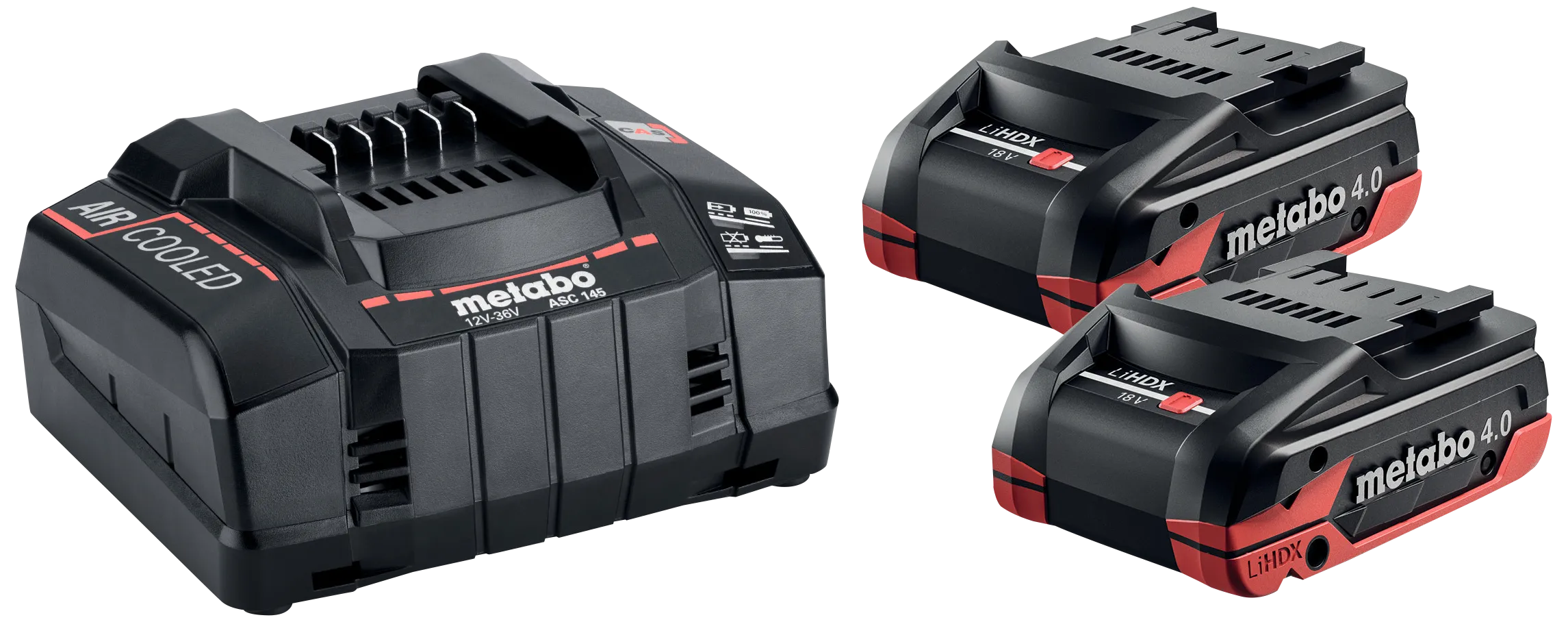 Batterisett 2×18V/4,0Ah LiHDX + lader ASC145