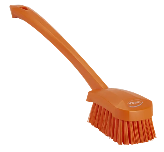Vikan Vaskebørste m/langt skaft, 415 mm, Stiv, Orange