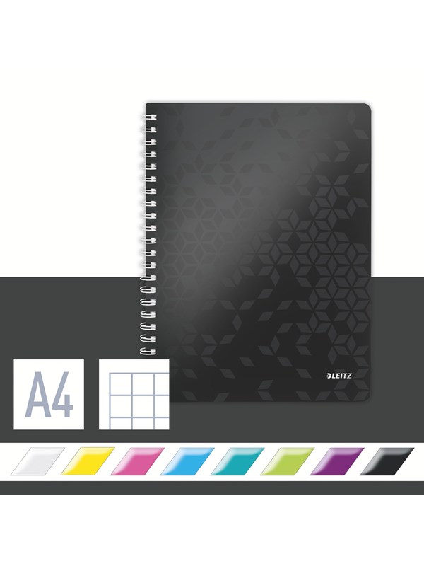 Leitz Notatbok  WOW PP A4 Ruter 80 ark