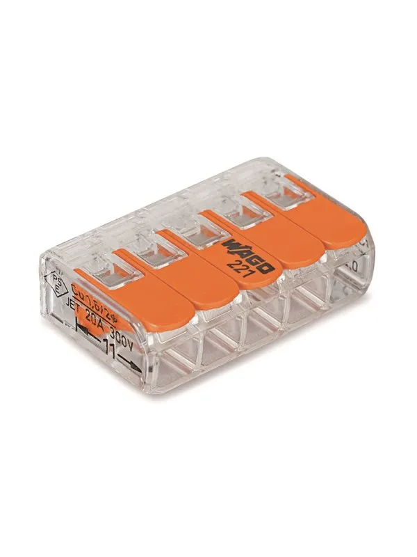 WAGO SAMLEMUFFE 5X0.2-4MM2 TRANSPARANT